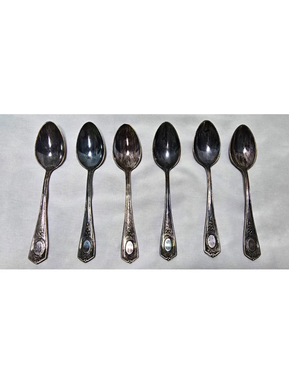 Community Silver Silver Plated Floral Handle Spoons Lot of 6, 6 3/4 in